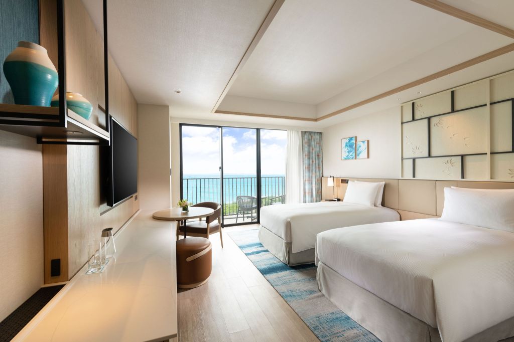 Hilton Okinawa Miyako-Island Resort Twin Deluxe Ocean View Bedroom