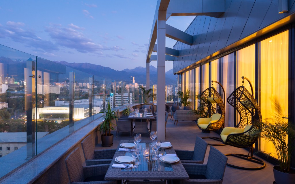 DoubleTree by Hilton Almaty, Roof Garden Restobar, Rooftop, Dinner with a view, dining out, Restaurant