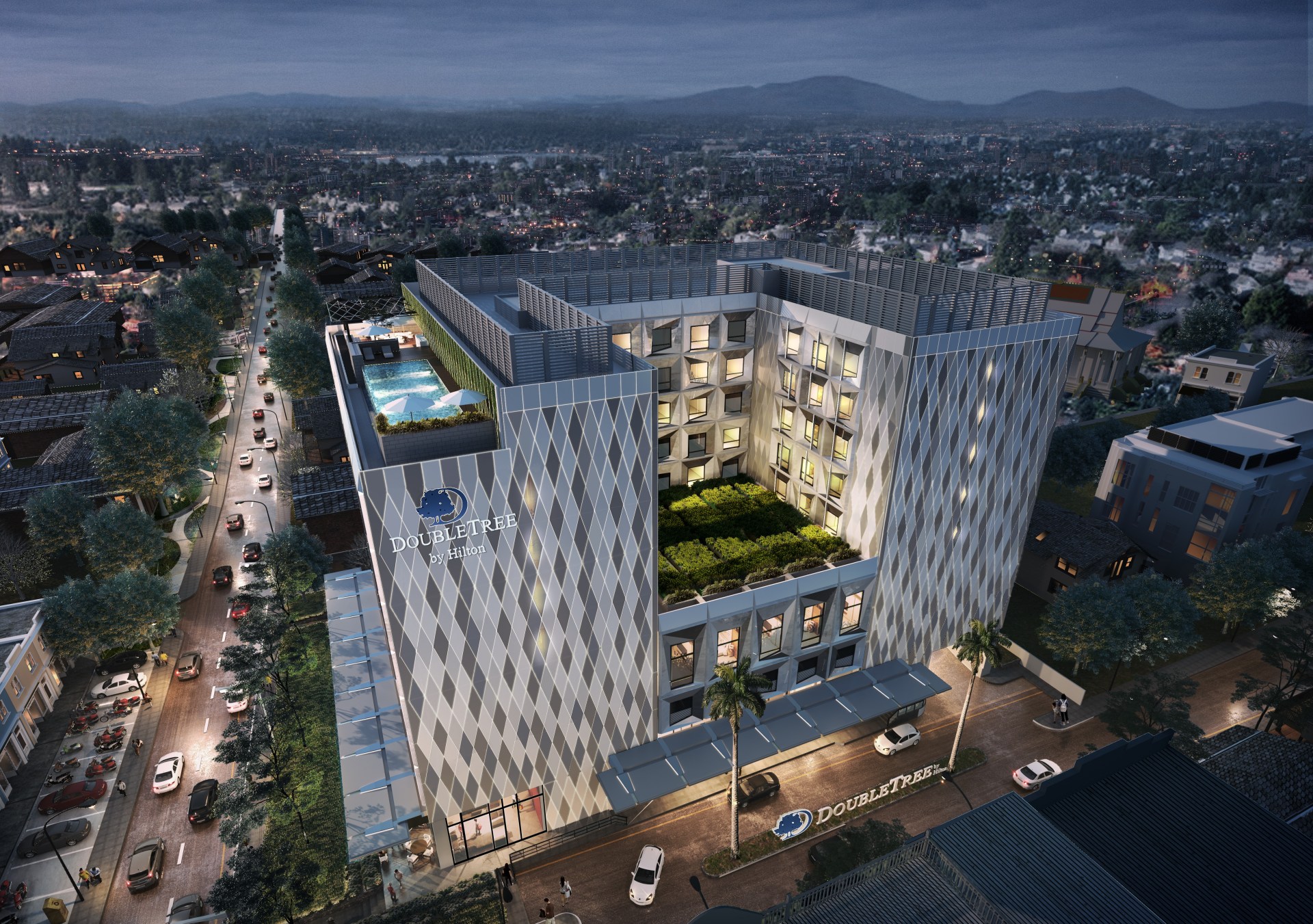 DoubleTree by Hilton Vientiane Exterior at night