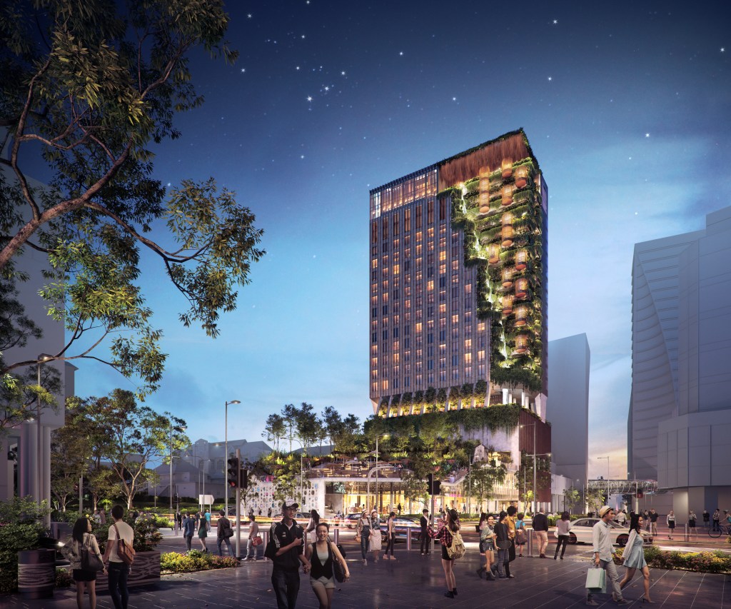 A rendering of the exterior of the new Nomad Hotel in Singapore
