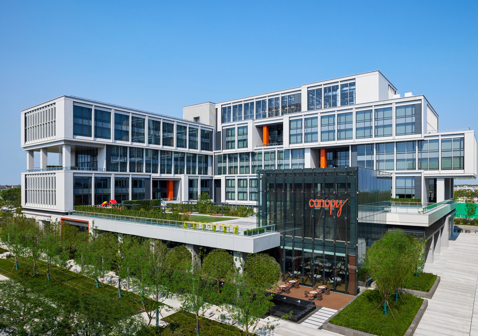 The exterior of the hotel