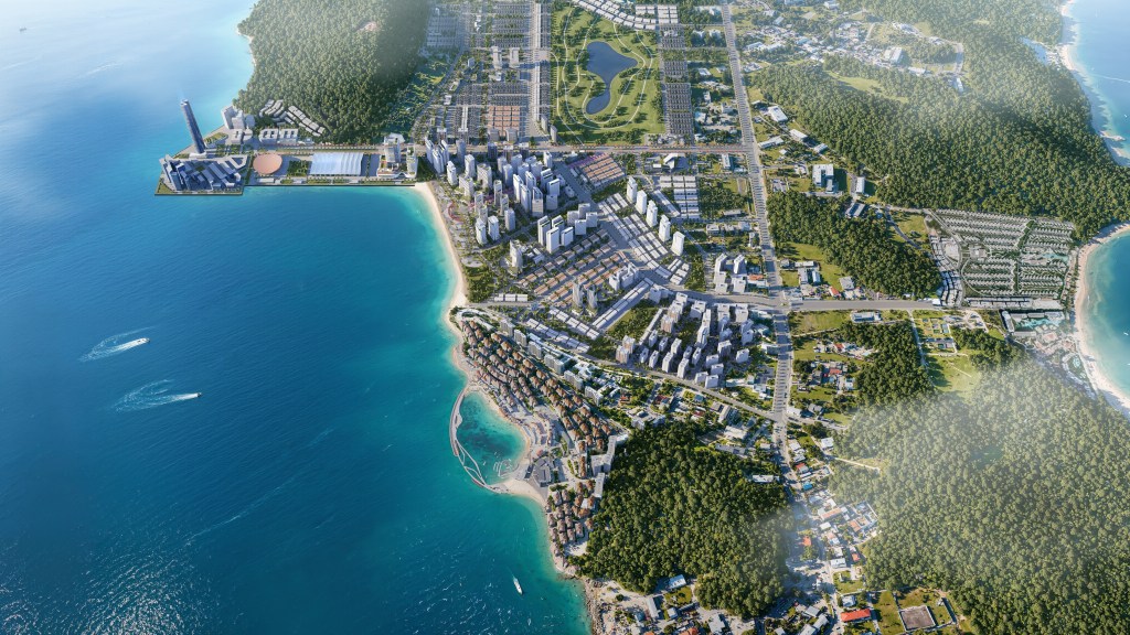 Aerial View of future Conrad Phu Quoc, Hilton Phu Quoc and DoubleTree by Hilton Phu Quoc