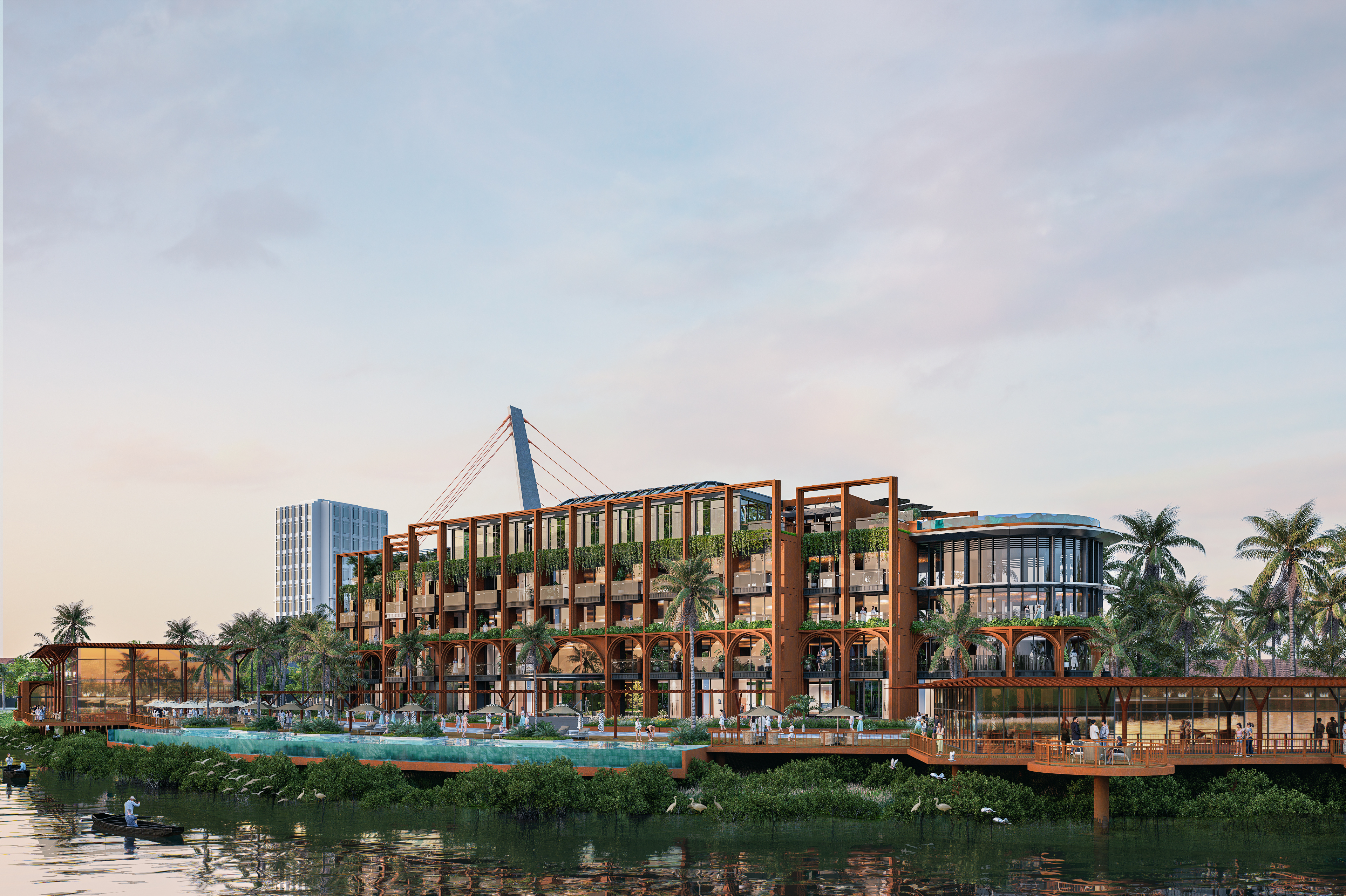 The riverside exterior of the LXR Hotels &amp; Resorts - Da Nang