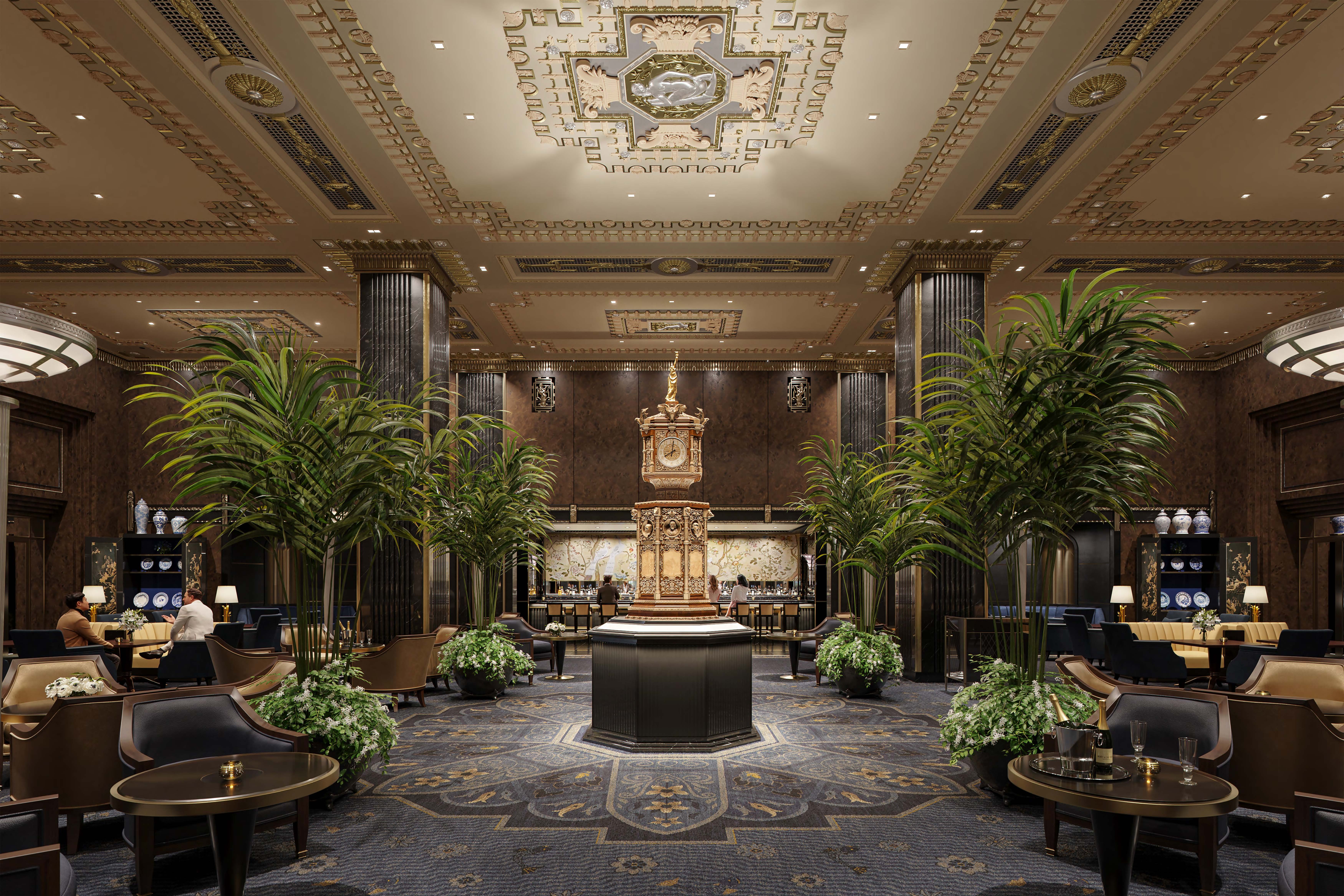 Waldorf Astoria New York - Lobby with Clock - Credit Noë & Associates Courtesy The Boundary