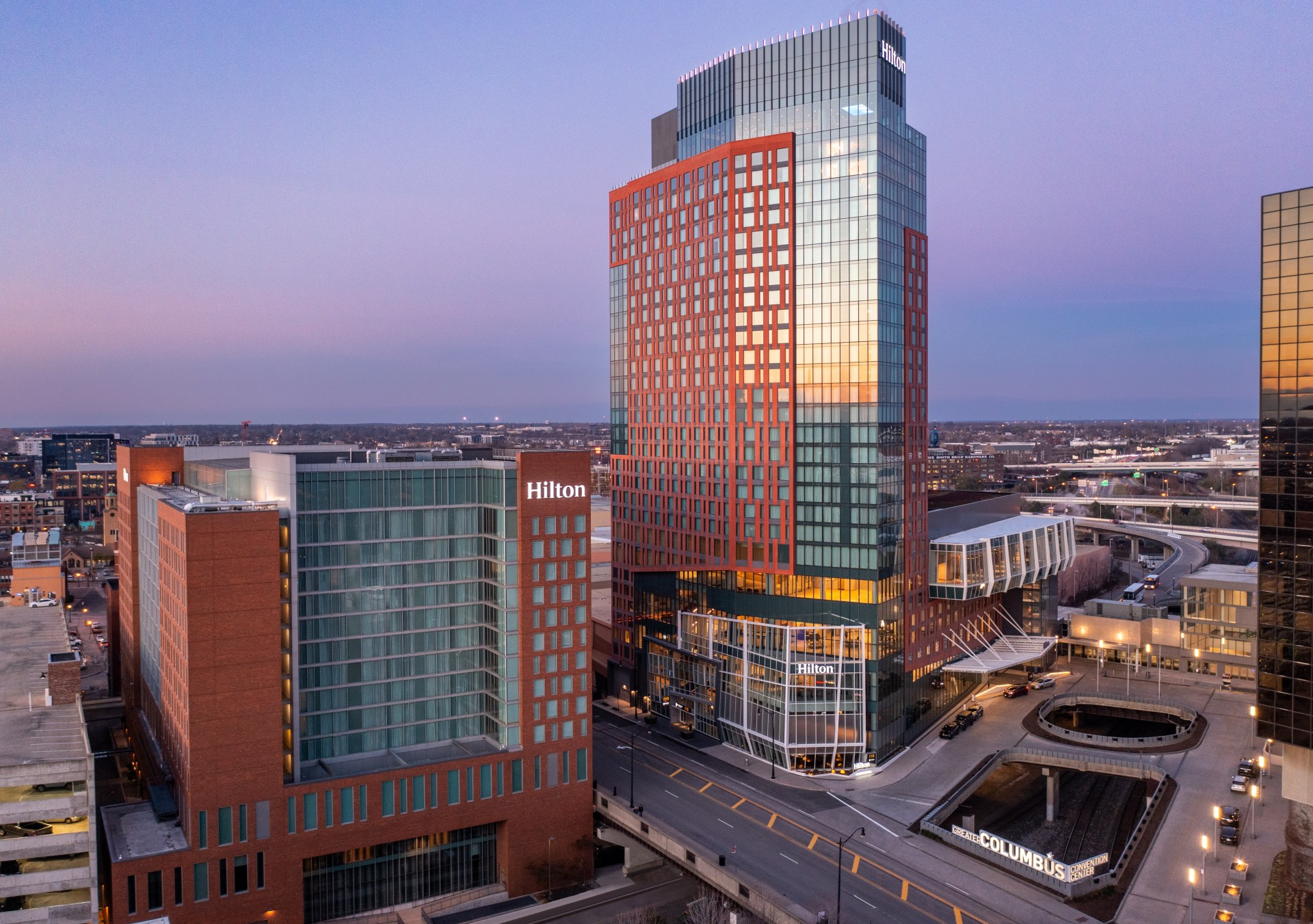 Hilton Columbus Downtown - Exterior - Sunset