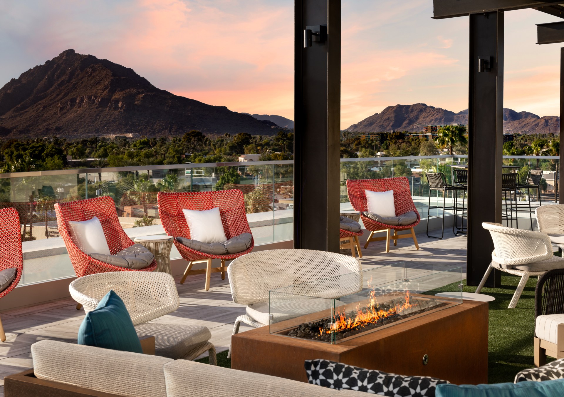 Canopy by Hilton Scottsdale Old Town Rooftop Sitting Area, outdoor seating, fire pit