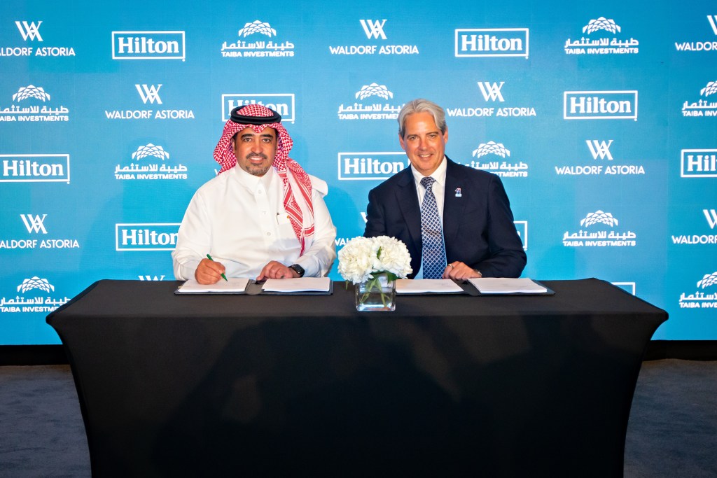 Signing Ceremony - Sultan Al Otaibi, CEO Taiba Investments and Guy Hutchinson, President, MEA, Hilton