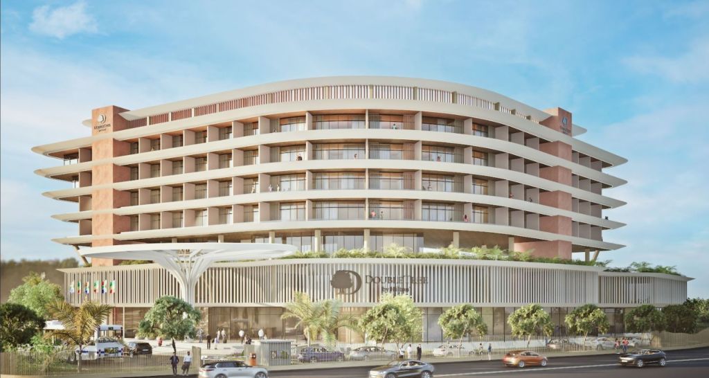 DoubleTree by Hilton Dire Dawa, exterior, balcony, cars, trees, sidewalk, roof garden