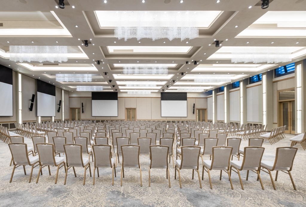 Convention Center Ballrooms - Grand BallRoom, rows of chairs and projector screens