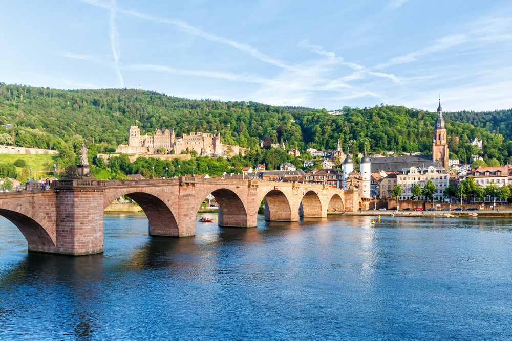 Heidelberg With Castle overlooking Neckar River And Old Town Bridge during the day time