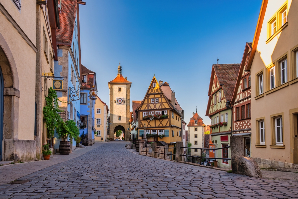 Rothenburg Ob Der Tauber Germany City Skyline At Plonlein