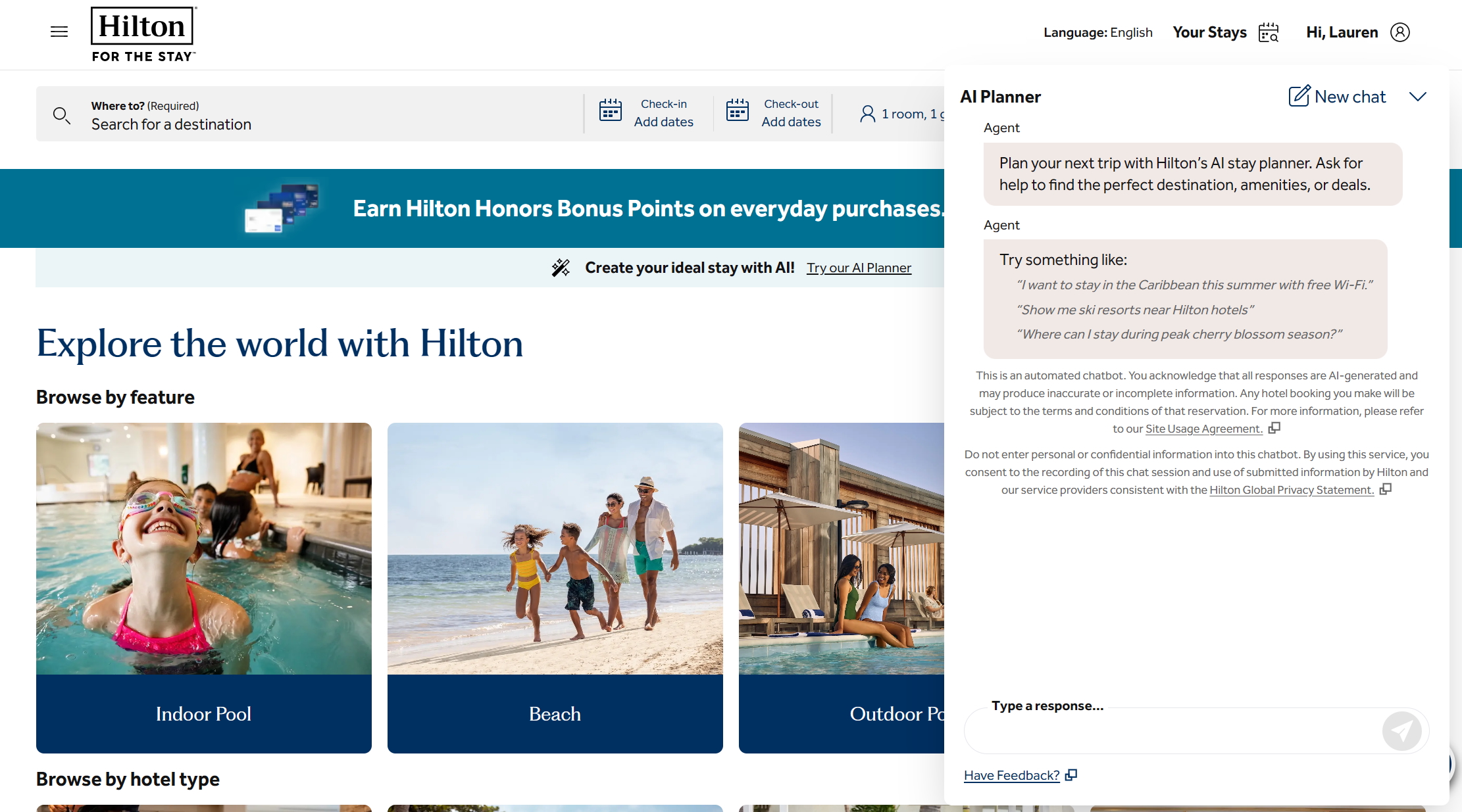 a screen capture of the AI planner in action