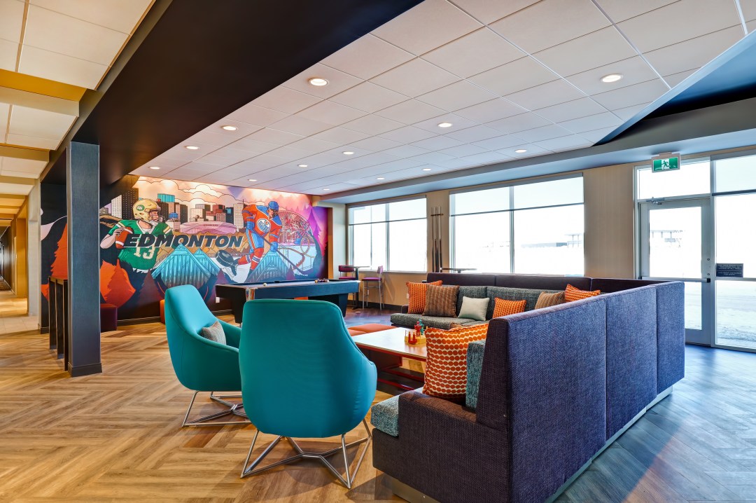 Tru by Hilton Edmonton Windermere Lobby Seating Area with Pool Table