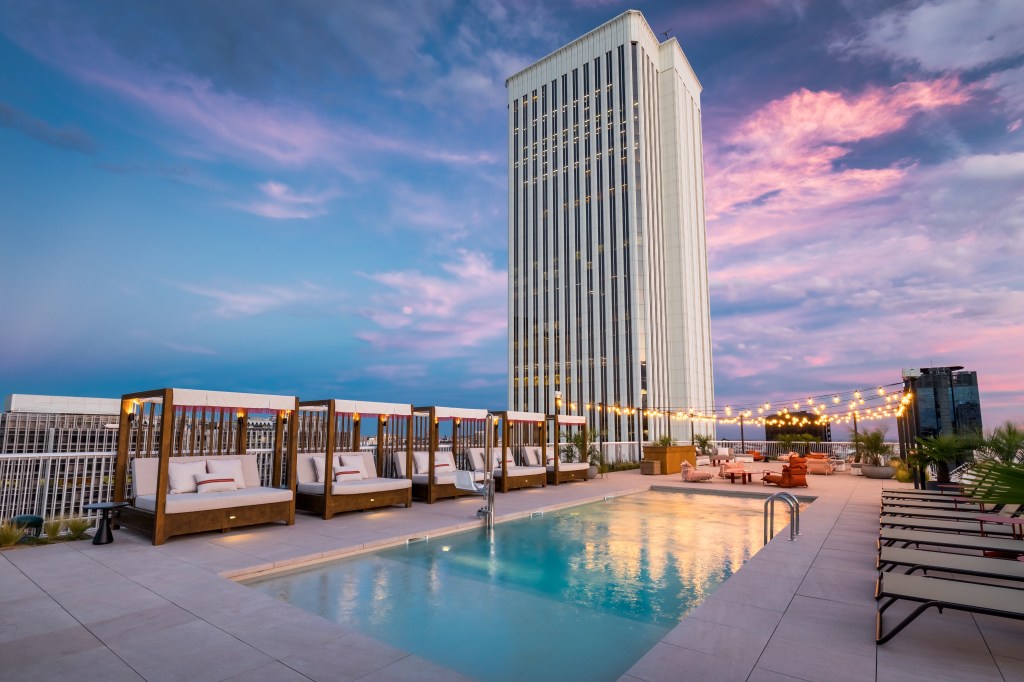 rooftop pool at hotel in Madrid