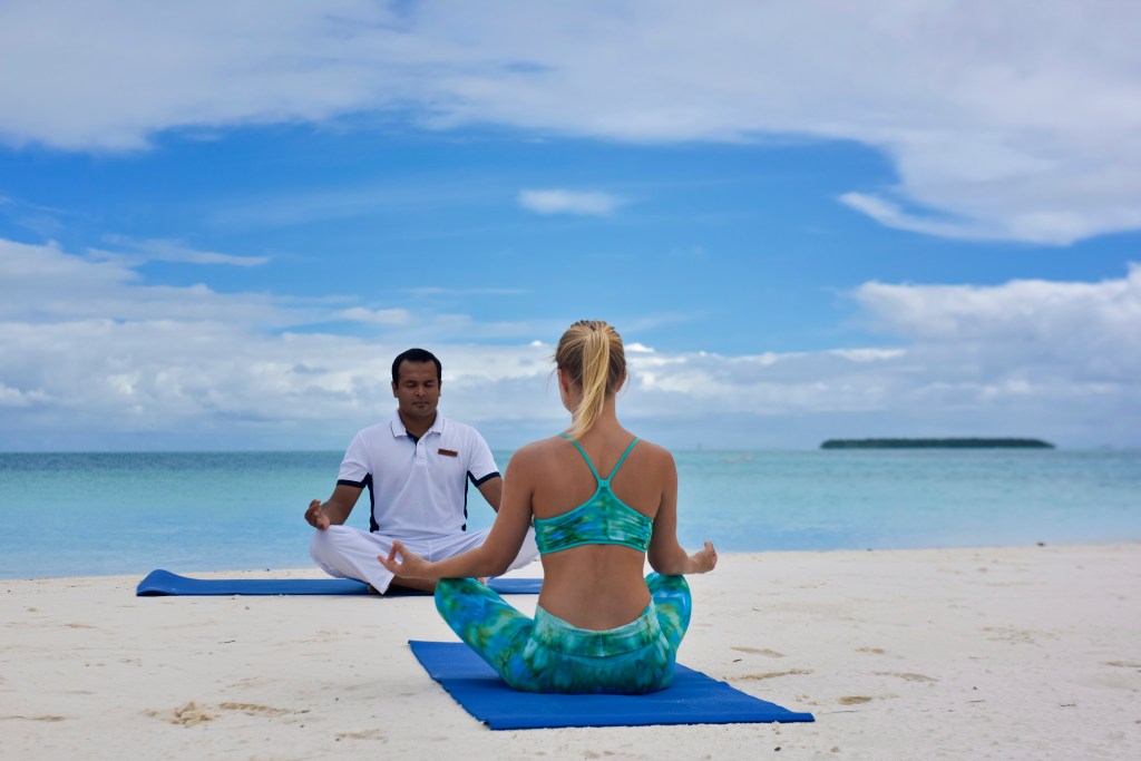 Conrad Maldives Rangali Island Beach Yoga