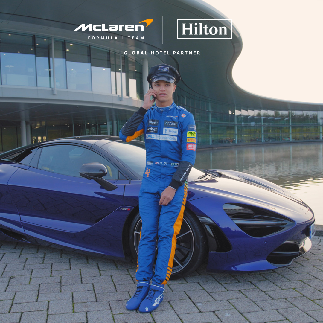 Lando Norris McLaren Formula 1 Team and Hilton - Global Hotel Partner
