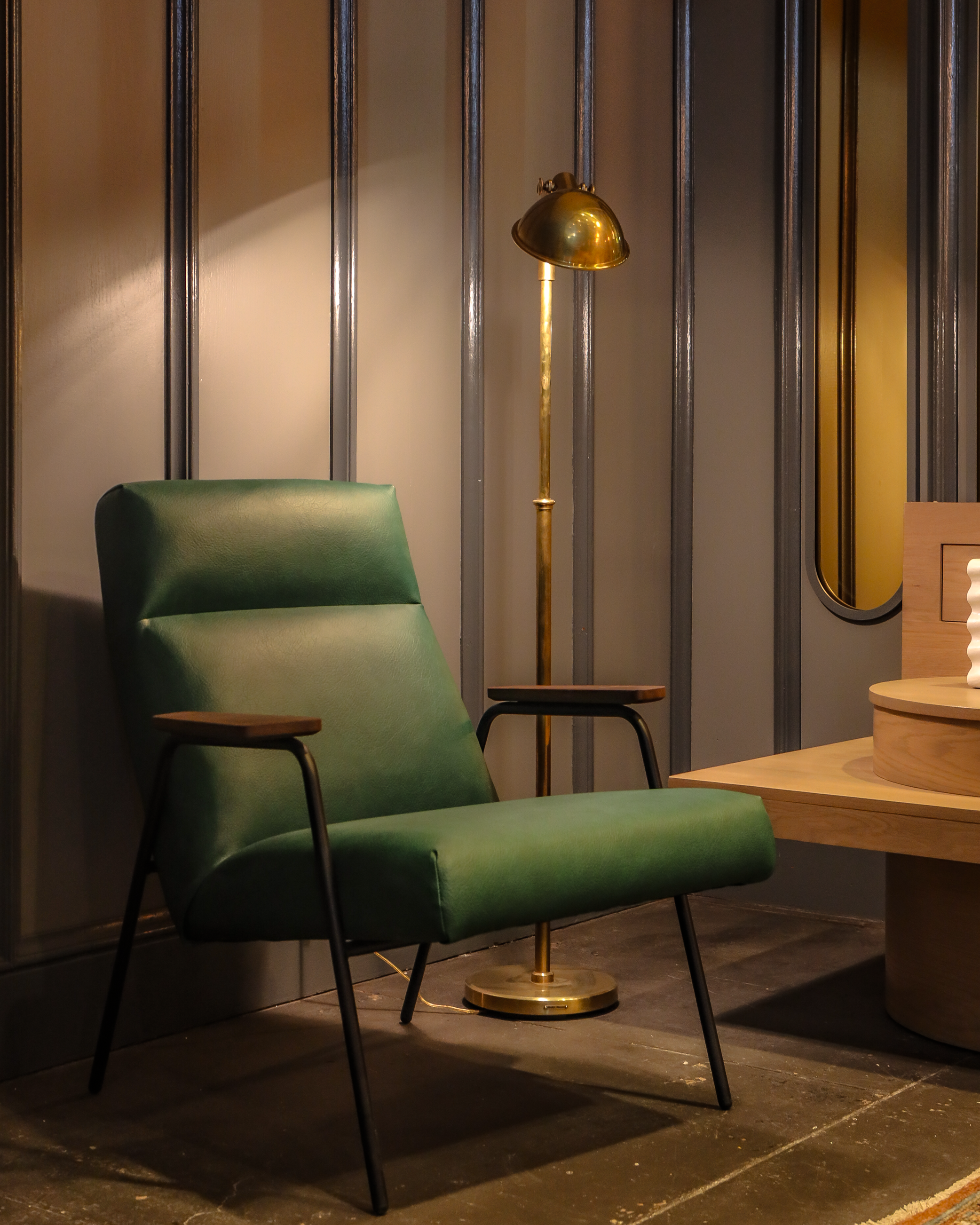 green chair gold light hotel decor Joinery Hotel Pittsburgh Curio Collection by Hilton
