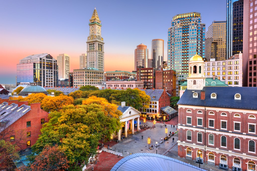 Boston, Massachusetts Skyline. New England Fall