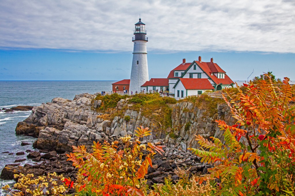 Portland Head Light Lighthouse Fall Foliage Maine New England Fall