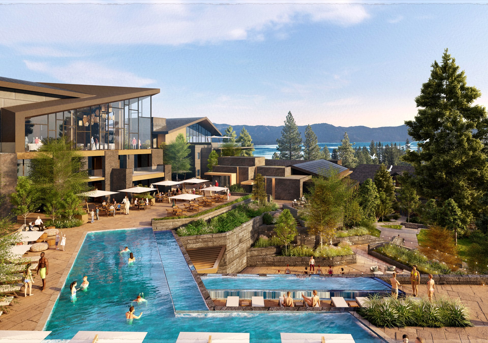 Waldorf Astoria Lake Tahoe - Main Resort Pool_Courtesy of EKN Development