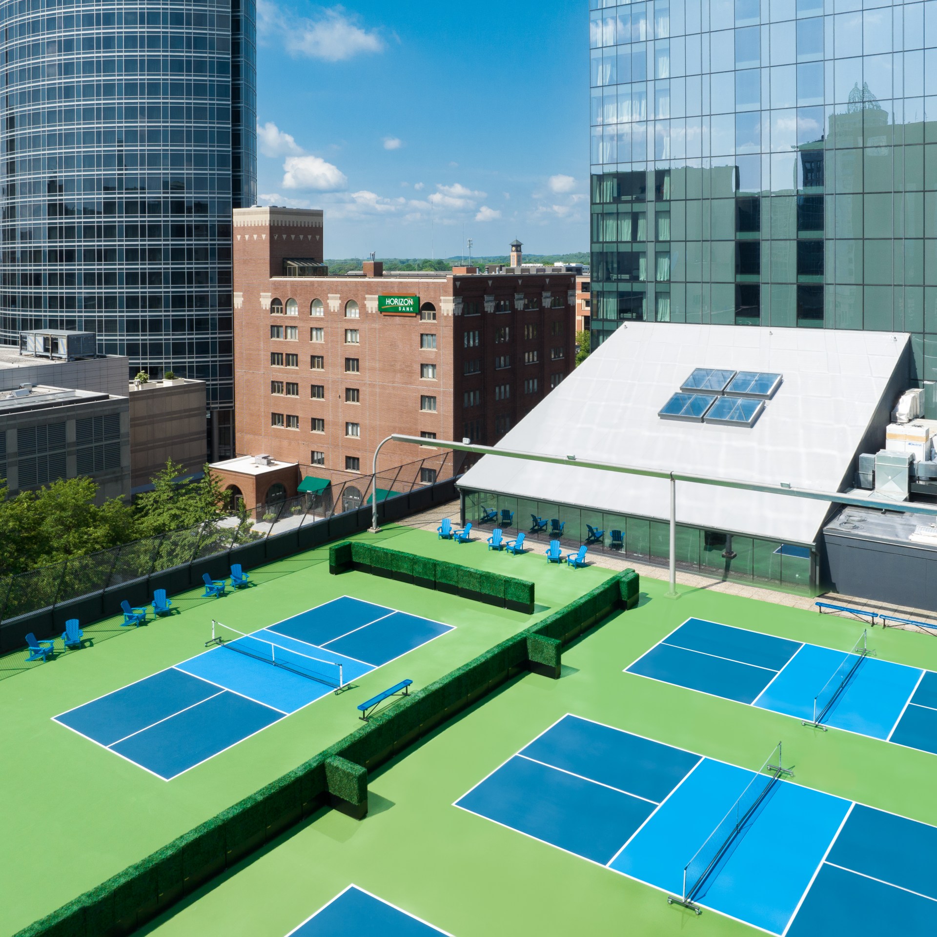 Pickleball courts at Amway Grand Plaza, Curio Collection by Hilton