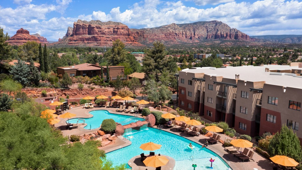 Aerial view of pool at Hilton Sedona Resort at Bell Rock