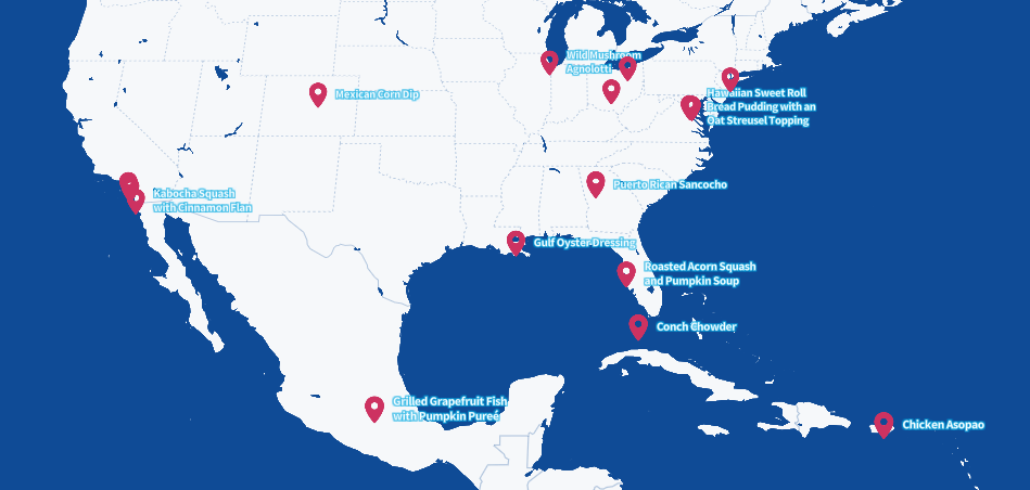 Hilton Winter Comfort Food Recipes Map