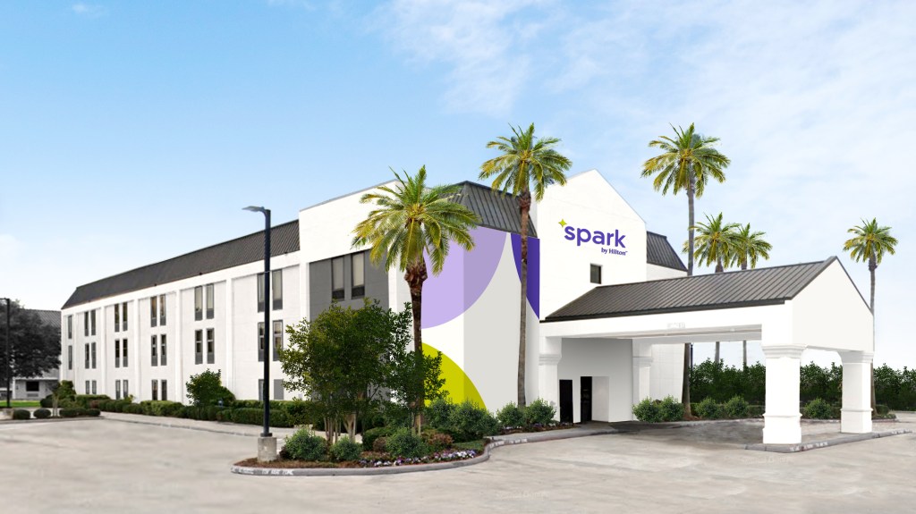 Spark by Hilton exterior rendering new hotel chain brand