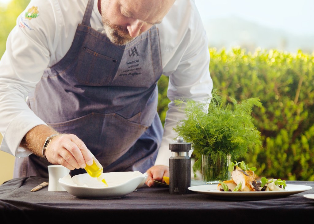 Waldorf Astoria Beverly Hills Chef preparing food