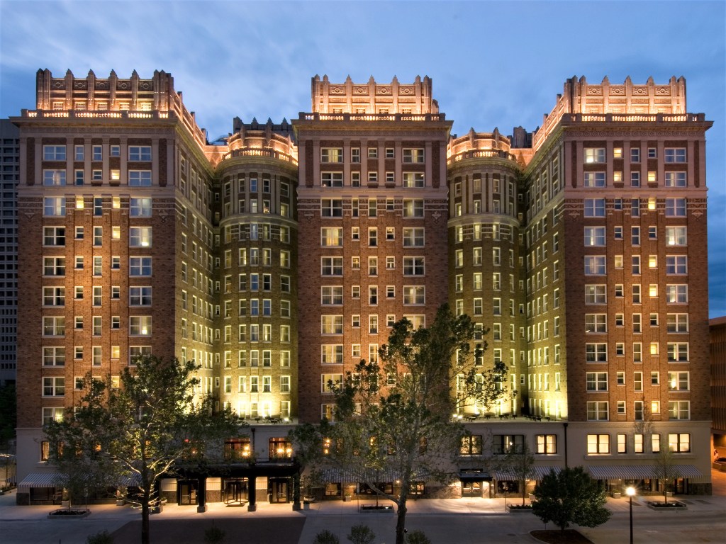 The Skirvin Hilton Oklahoma City - Exterior at Night