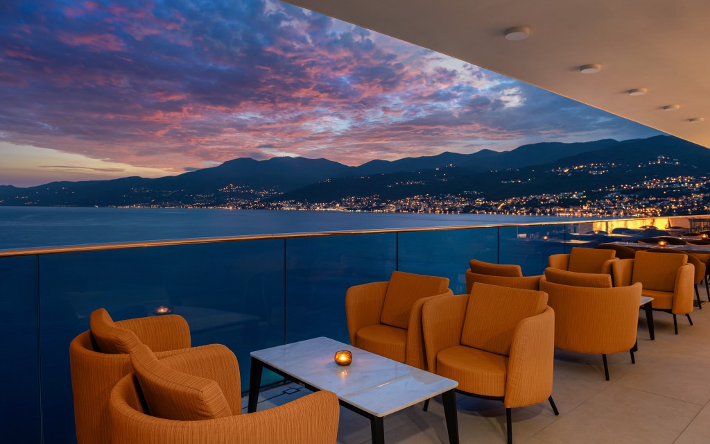 ocean and coastline view from Nebo Restaurant & Lounge by Deni Srdoč-Hilton Rijeka Costabella Beach Resort & Spa
