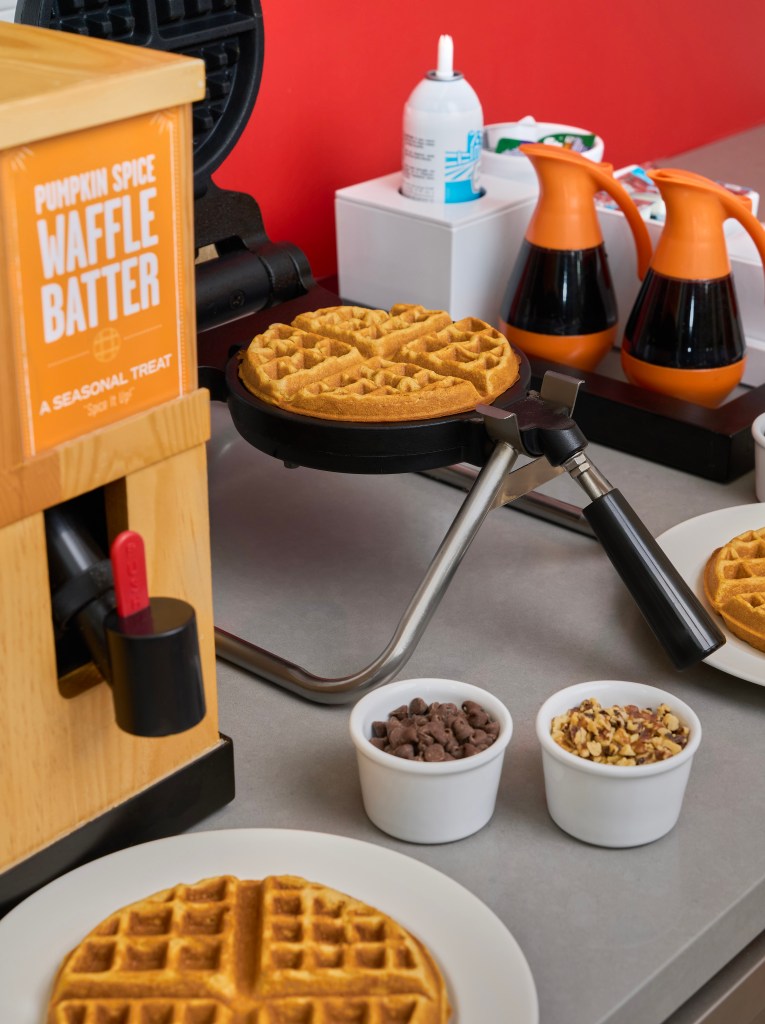 Hampton by Hilton Pumpkin Spice Waffle and Waffle Iron