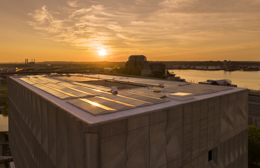 Hotel Marcel New Haven, Tapestry Collection by Hilton - Sustainable - Rooftop Solar Panels at Sunrise