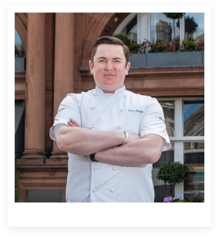 Dean Banks headshot Former Contestant on MasterChef The Professionals and Executive Chef at The Pompadour, Waldorf Astoria Edinburgh - The Caledonian