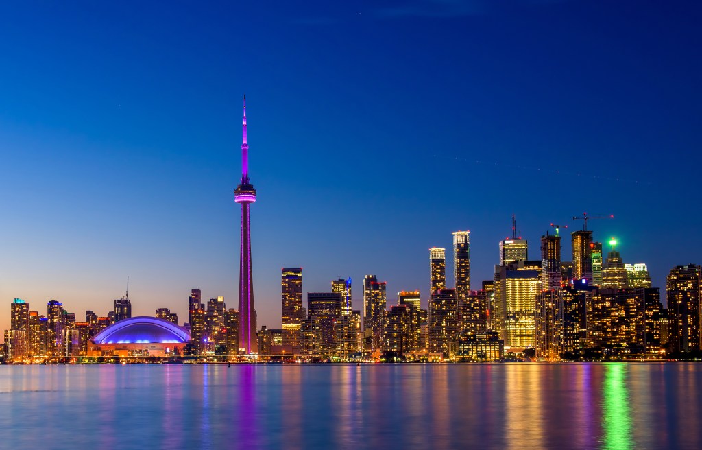 Toronto,City,Skyline,At,Night,,Canada