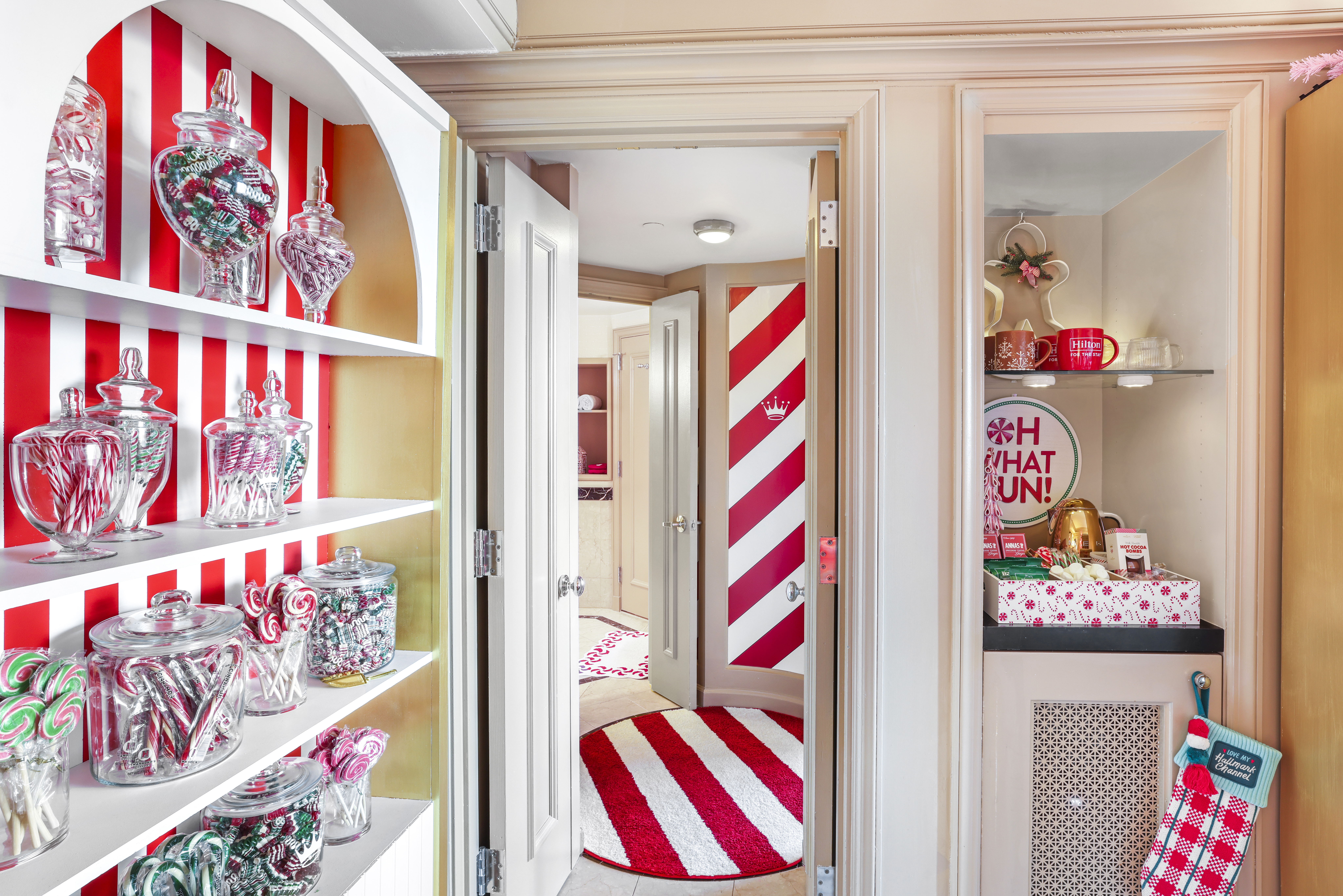 Hilton and Hallmark Channel - Hallmark’s Holiday Sweetest Suite at Hilton New York Times Square - Hallmark Channel Candy Store and Decor