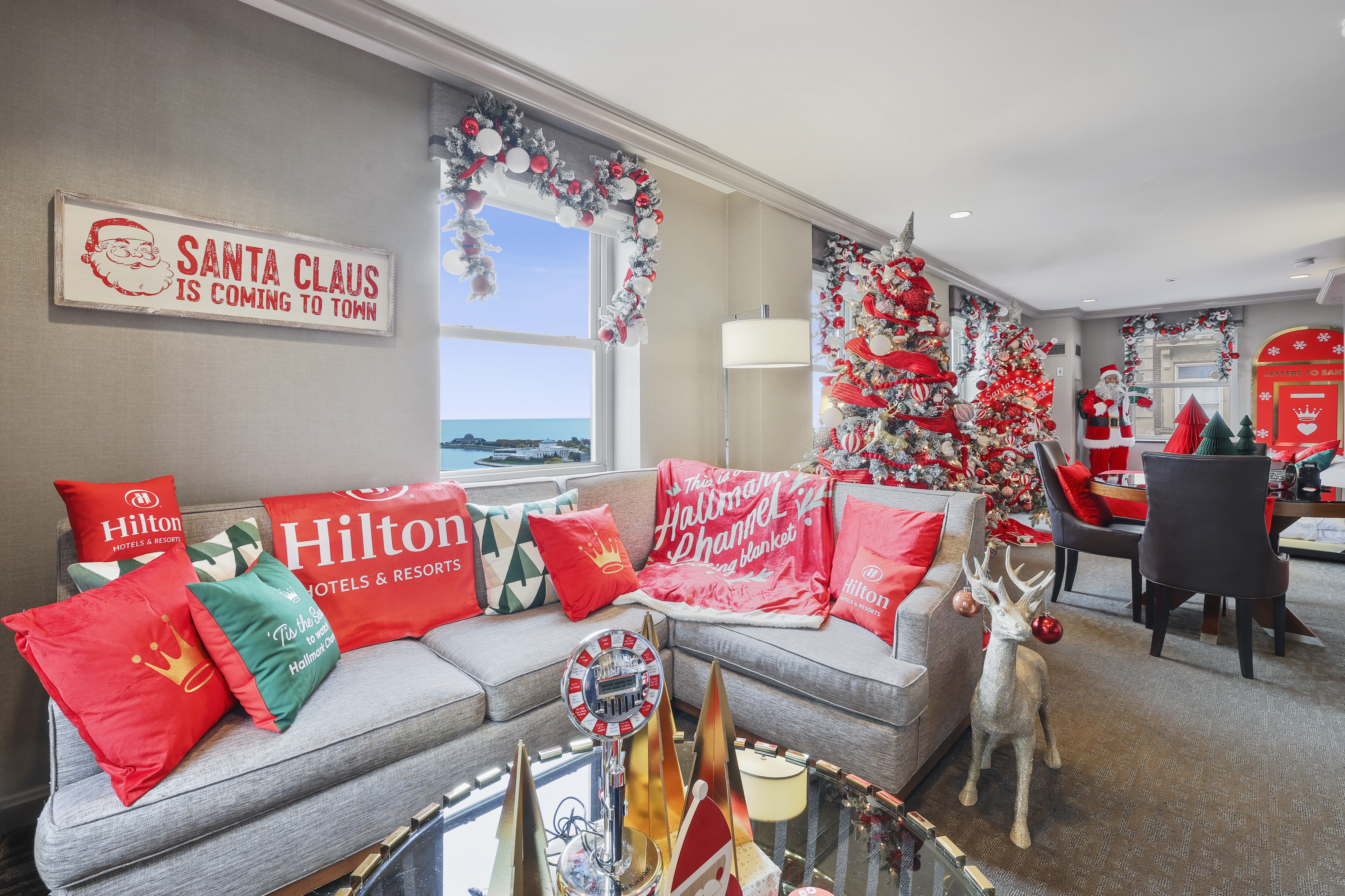 Hilton and Hallmark Channel - Santa Summit Suite at Hilton Chicago - Seating and Decor