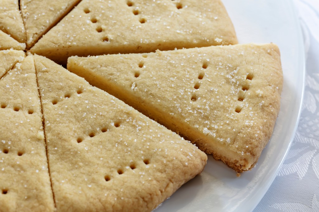 Traditional,Scottish,Shortbread,,Baked,In,Circle,And,Cut,Into,Wedges.