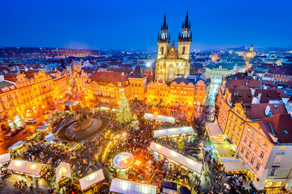 Prague,,Czech,Republic.,Christmas,Market,In,Stare,Mesto,Old,Square,