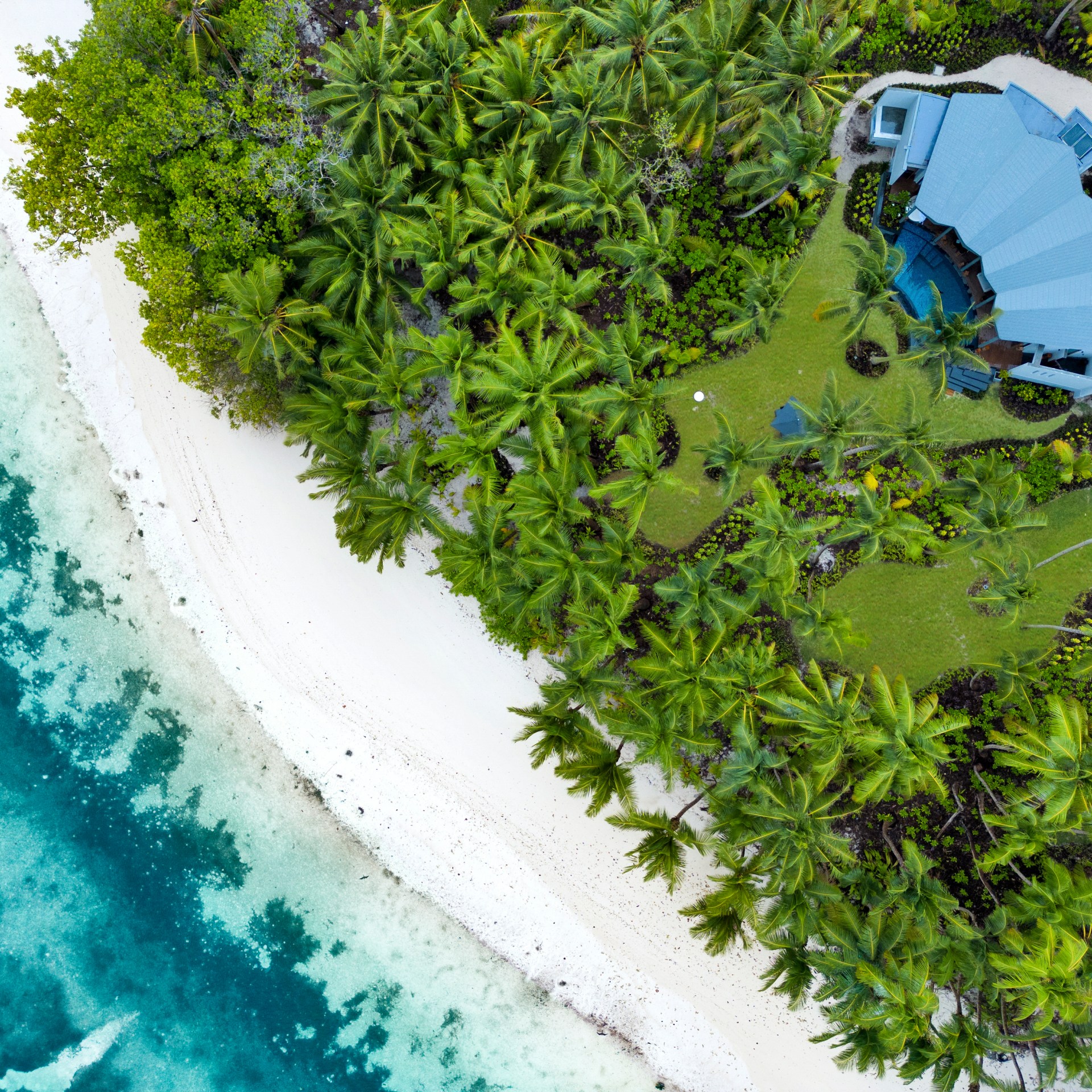 Waldorf Astoria Seychelles Platte Island Aerial Shot