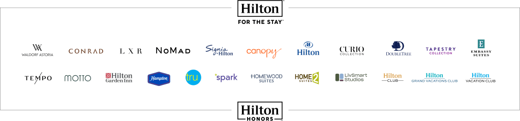 Logos of Hilton's 23 brands