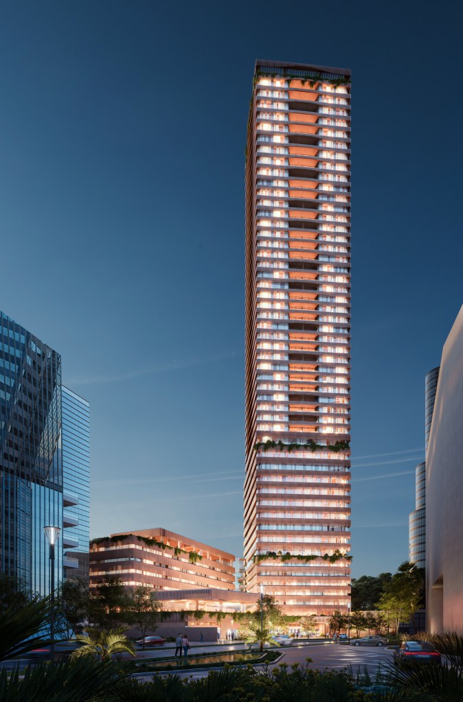 Canopy by Hilton Guadalajara Building - Building Rendering Evening