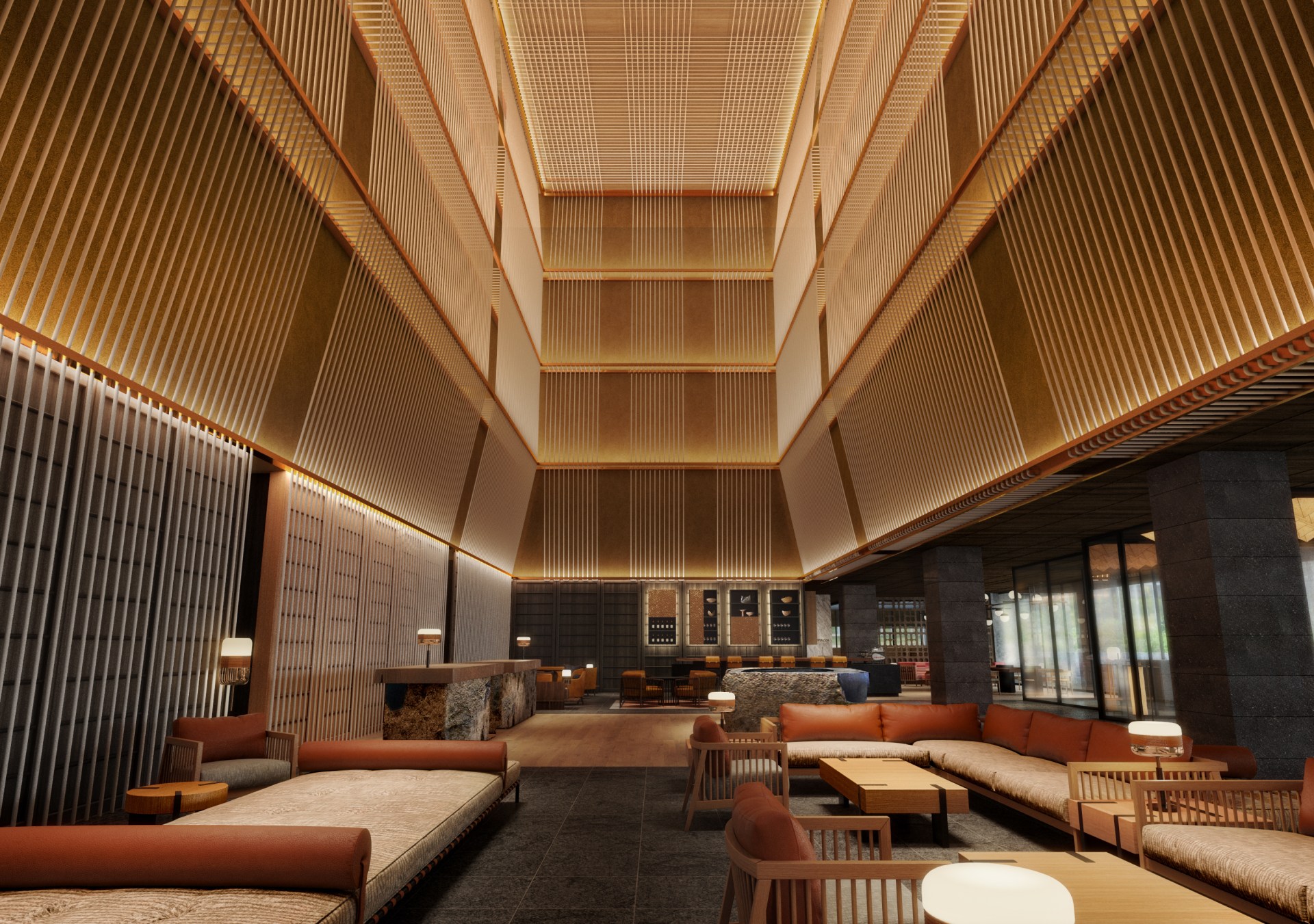 Hilton Kyoto lobby rendering