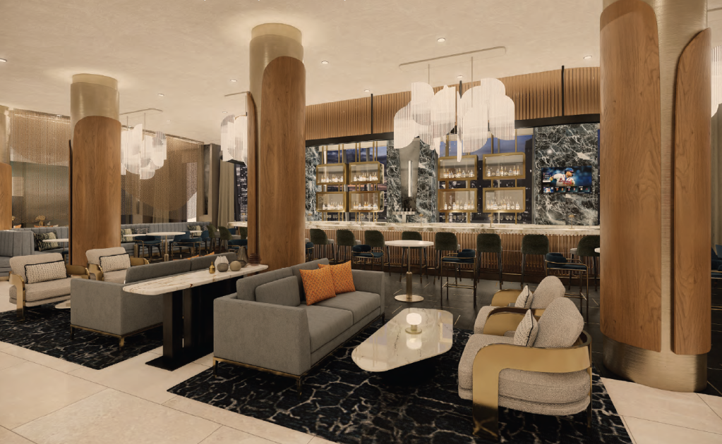 Hilton New York Times Square - Bar and Lounge Rendering - Photo Credit - The Gettys Group