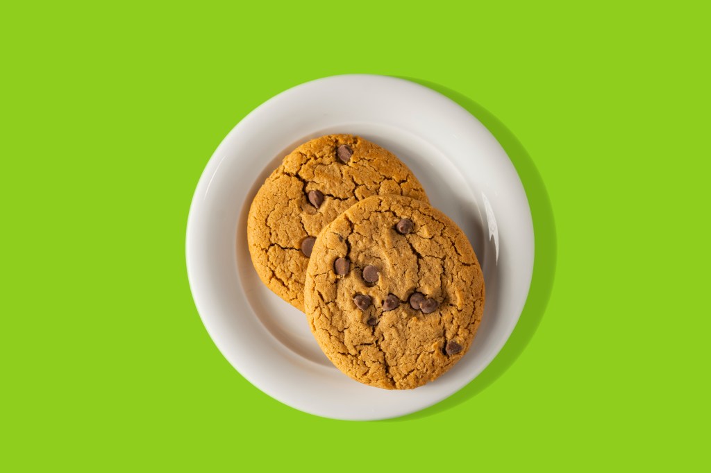 Two DoubleTree cookies on a plate