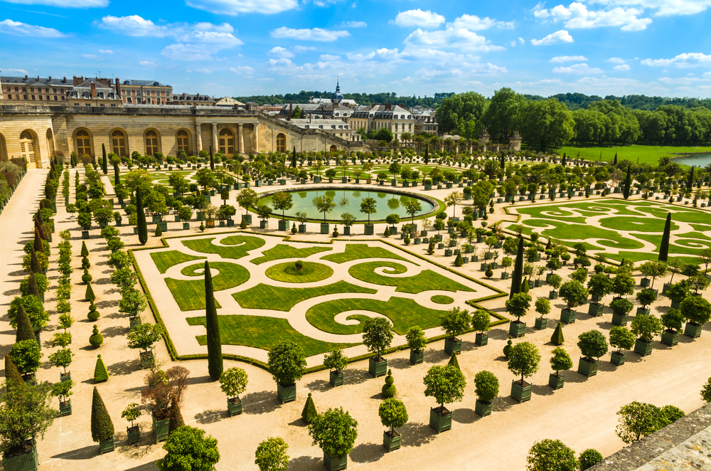 Overlooking the Gardens of Versailles  on sunny day