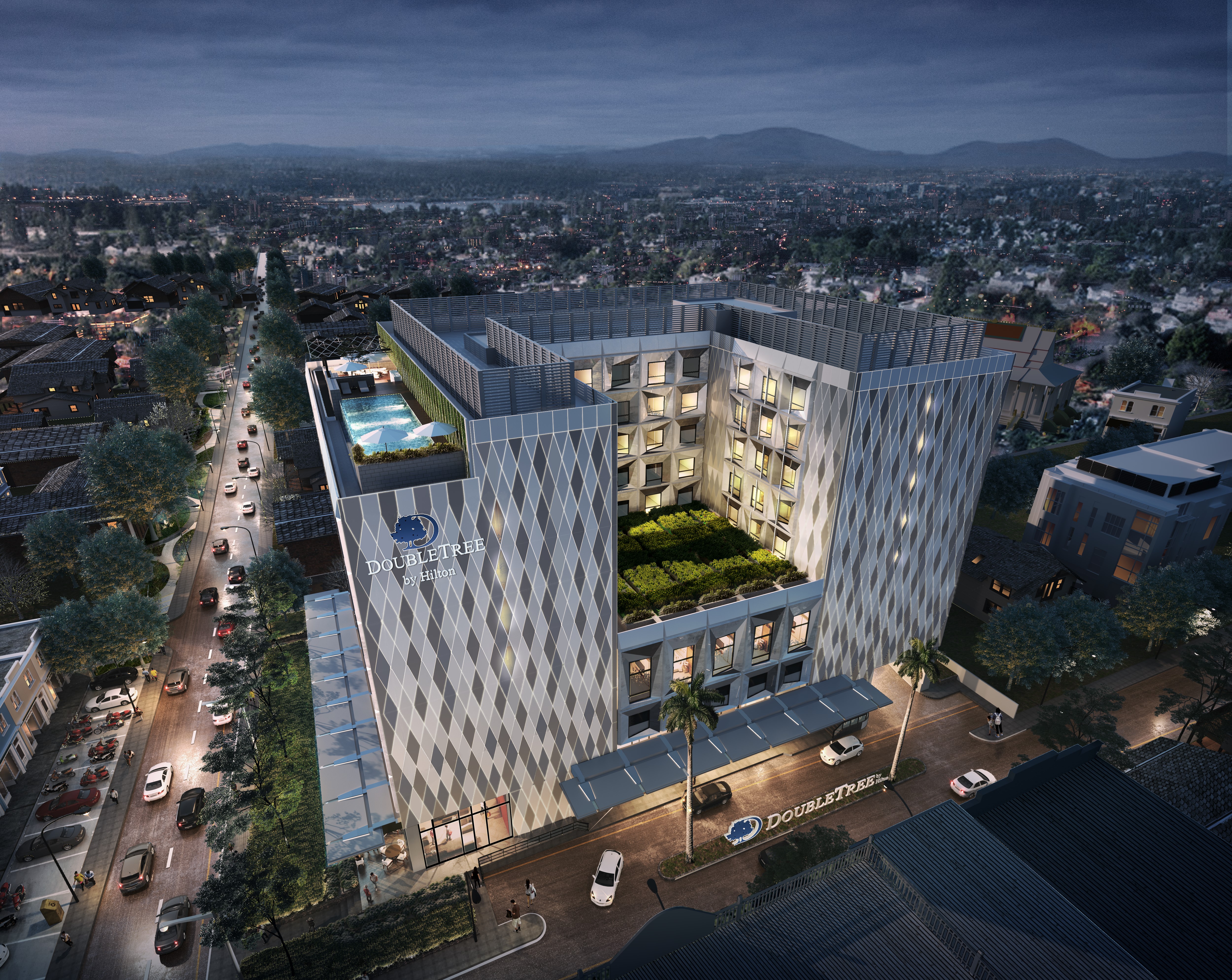 DoubleTree by Hilton Vientiane Exterior at night