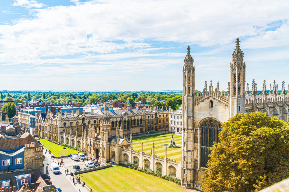 High Angle View Of The City Of Cambridge United Kingdom