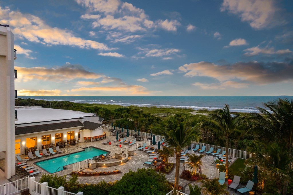 Exterior and Pool at Dusk