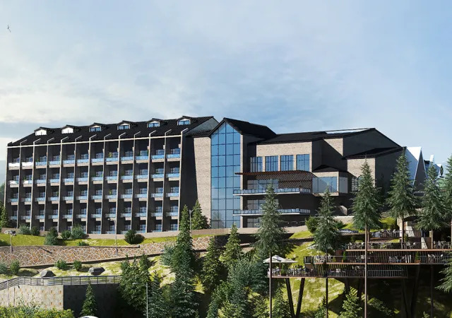 DoubleTree by Hilton Nathiagali, Exterior, trees, decks, balcony, windows